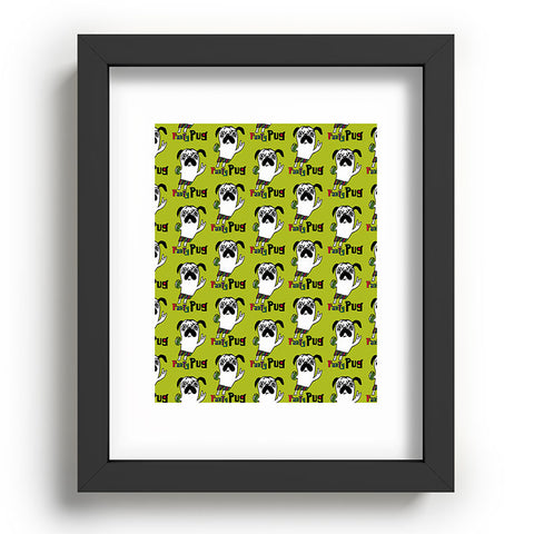 Andi Bird Party Pug Chartreuse Recessed Framing Rectangle