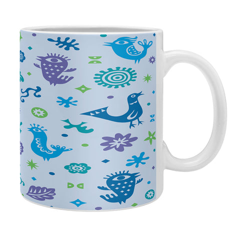 Andi Bird Retro Birds Blue Coffee Mug