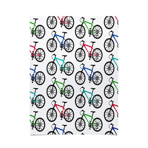 Andi Bird Ride A Bike White Poster