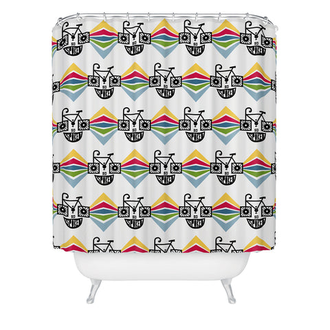 Andi Bird So Spoked Bicycle Shower Curtain