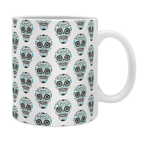 Andi Bird Sugar Skull Blue Coffee Mug