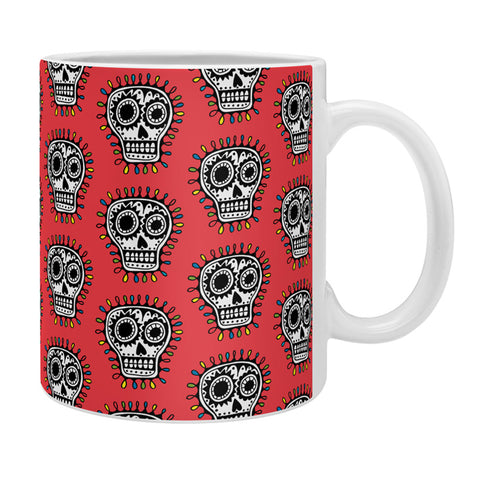 Andi Bird Sugar Skull Fun Red Coffee Mug
