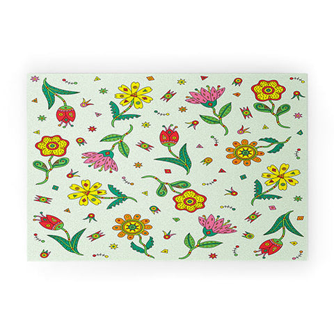 Andi Bird Surreal Flowers Leaf Welcome Mat