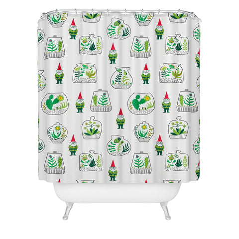 Andi Bird Terrariums And Gnomes Shower Curtain