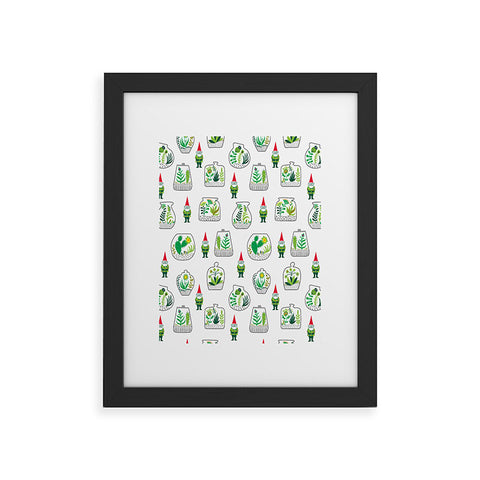 Andi Bird Terrariums And Gnomes Framed Art Print
