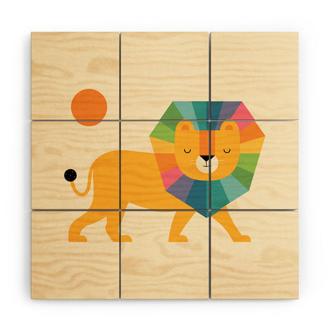 Andy Westface Lion Shine Wood Wall Mural