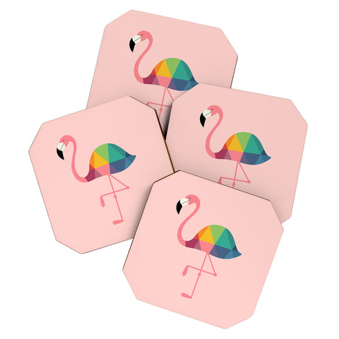 Andy Westface Rainbow Flamingo Coaster Set