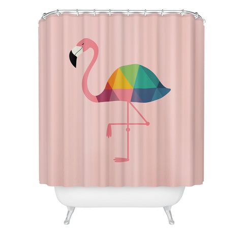 Andy Westface Rainbow Flamingo Shower Curtain