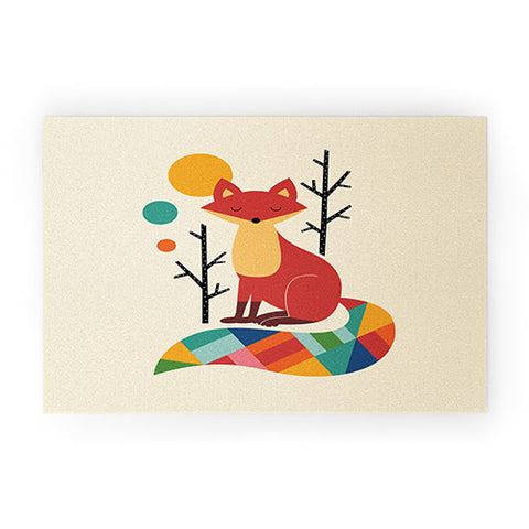 Andy Westface Rainbow Fox Welcome Mat
