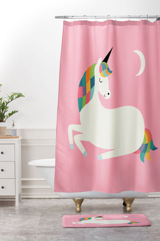Andy Westface Unicorn Happiness Shower Curtain And Mat
