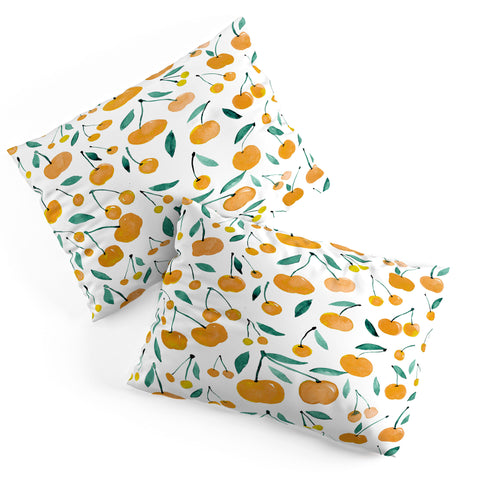 Angela Minca Cherries yellow and green Pillow Shams
