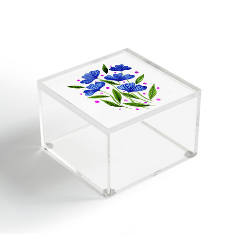 Angela Minca Cute floral bouquet blue Acrylic Box