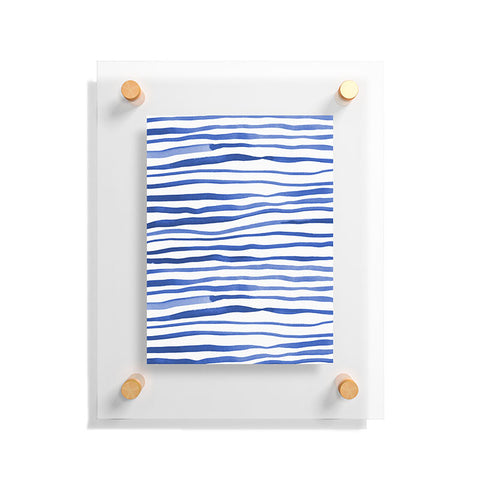 Angela Minca Doodle blue lines Floating Acrylic Print