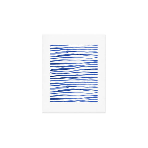 Angela Minca Doodle blue lines Art Print