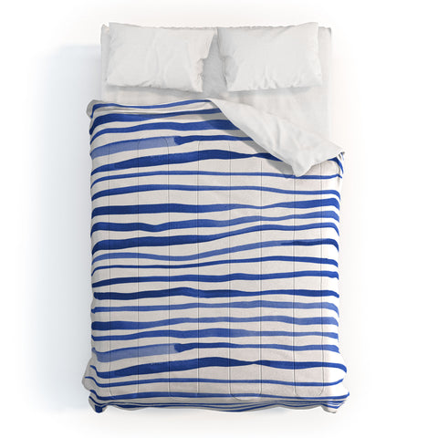 Angela Minca Doodle blue lines Comforter