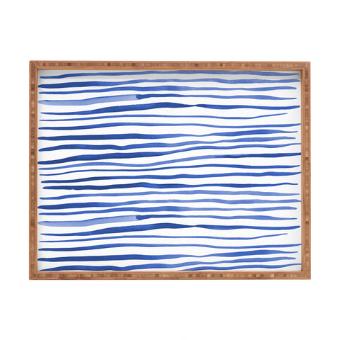 Angela Minca Doodle blue lines Rectangular Tray