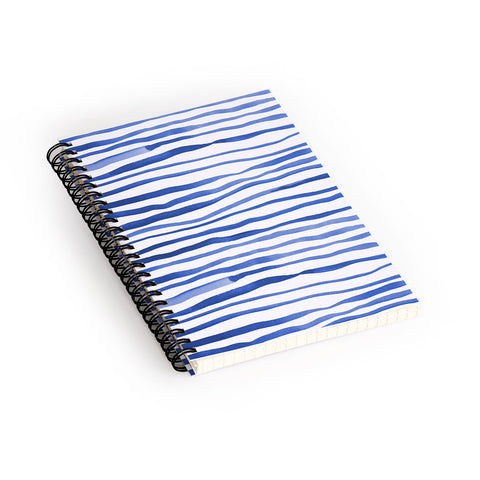 Angela Minca Doodle blue lines Spiral Notebook