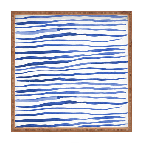 Angela Minca Doodle blue lines Square Tray