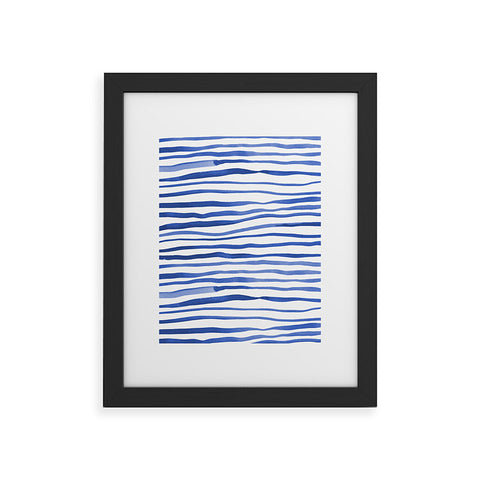 Angela Minca Doodle blue lines Framed Art Print