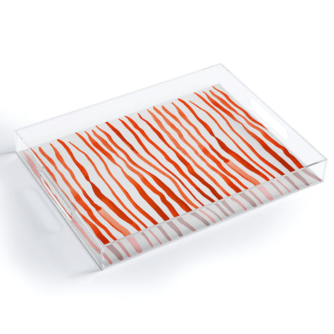 Angela Minca Doodle orange lines Acrylic Tray