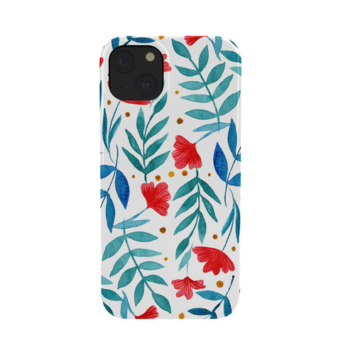 Angela Minca Magical garden red and teal Phone Case