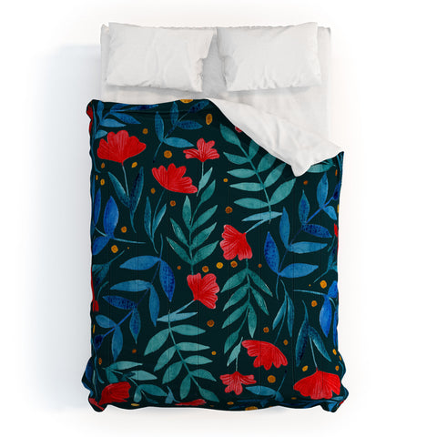 Angela Minca Magical garden teal Comforter