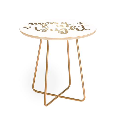 Angela Minca Merry and bright gold Round Side Table