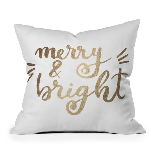Angela Minca Merry and bright gold Throw Pillow
