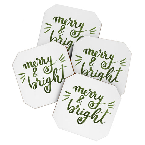 Angela Minca Merry and bright green Coaster Set