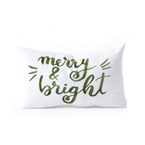 Angela Minca Merry and bright green Oblong Throw Pillow