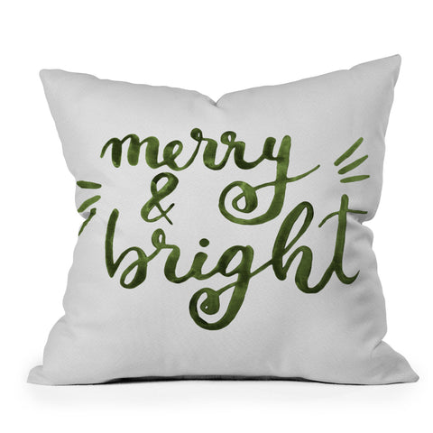 Angela Minca Merry and bright green Throw Pillow