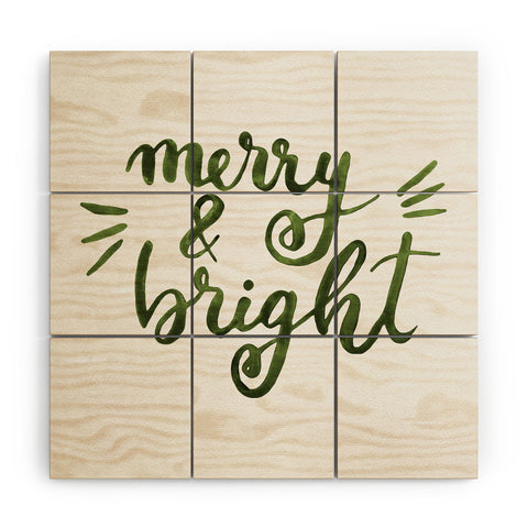 Angela Minca Merry and bright green Wood Wall Mural