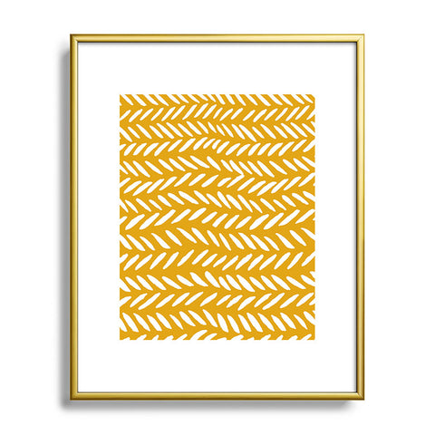 Angela Minca Ochre knitting pattern Metal Framed Art Print