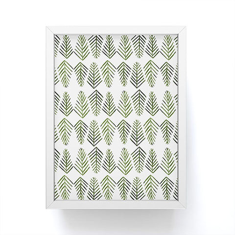 Angela Minca Pine trees green Framed Mini Art Print