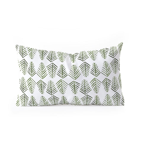 Angela Minca Pine trees green Oblong Throw Pillow