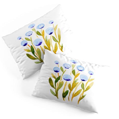 Angela Minca Simple blue flowers Pillow Shams