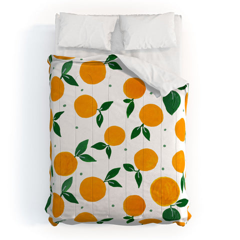 Angela Minca Tangerine pattern yellow Comforter