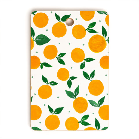 Angela Minca Tangerine pattern yellow Cutting Board Rectangle