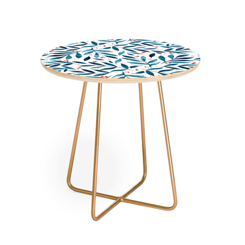 Angela Minca Teal branches Round Side Table
