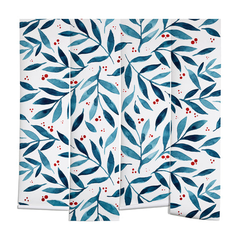 Angela Minca Teal branches Wall Mural