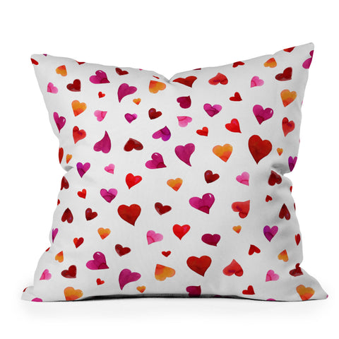 Angela Minca Valentines day hearts Throw Pillow
