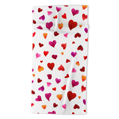 Angela Minca Valentines day hearts Beach Towel