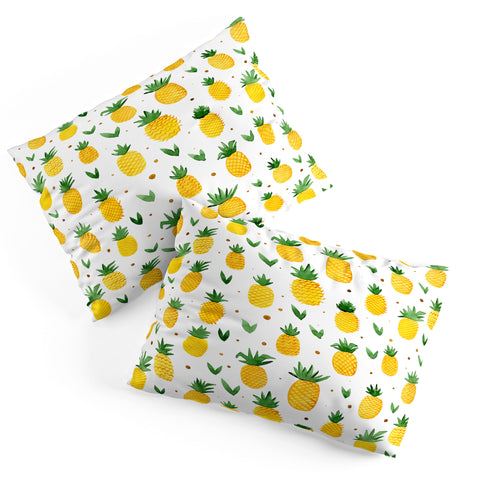 Angela Minca Watercolor pineapple pattern Pillow Shams