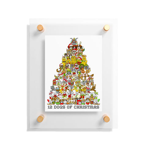 Angry Squirrel Studio 12 Dogs of Christmas Floating Acrylic Print