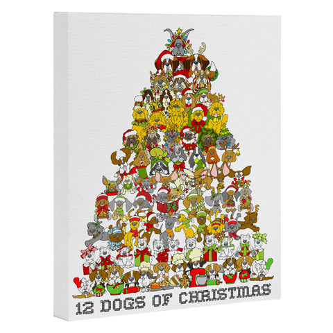 Angry Squirrel Studio 12 Dogs of Christmas Art Canvas