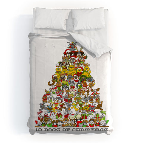 Angry Squirrel Studio 12 Dogs of Christmas Comforter