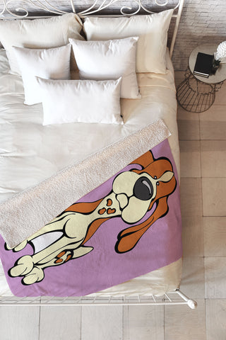 Angry Squirrel Studio American English Coonhound 10 Fleece Throw Blanket