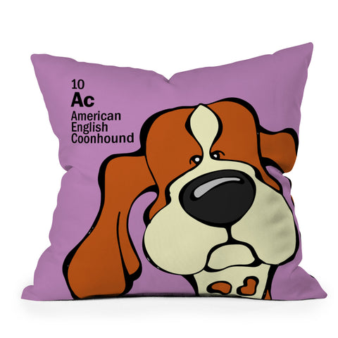 Angry Squirrel Studio American English Coonhound 10 Throw Pillow