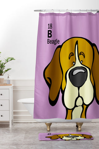 Angry Squirrel Studio Beagle 18 Shower Curtain And Mat