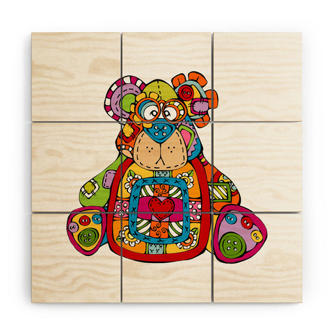 Angry Squirrel Studio BEAR Button Nose Buddies Wood Wall Mural